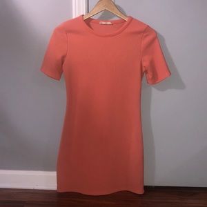 Peach bodycon dress
